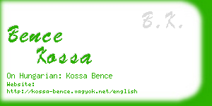 bence kossa business card